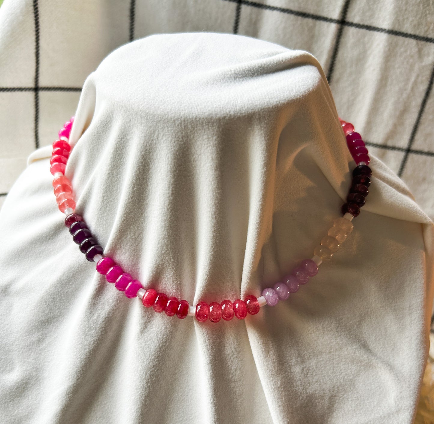 Colorful & Cute Chunky Trend Necklace | Rondelle Beads | Neutral Style |  Stacking Jewelry | Layering Necklace | Summer Jewelry