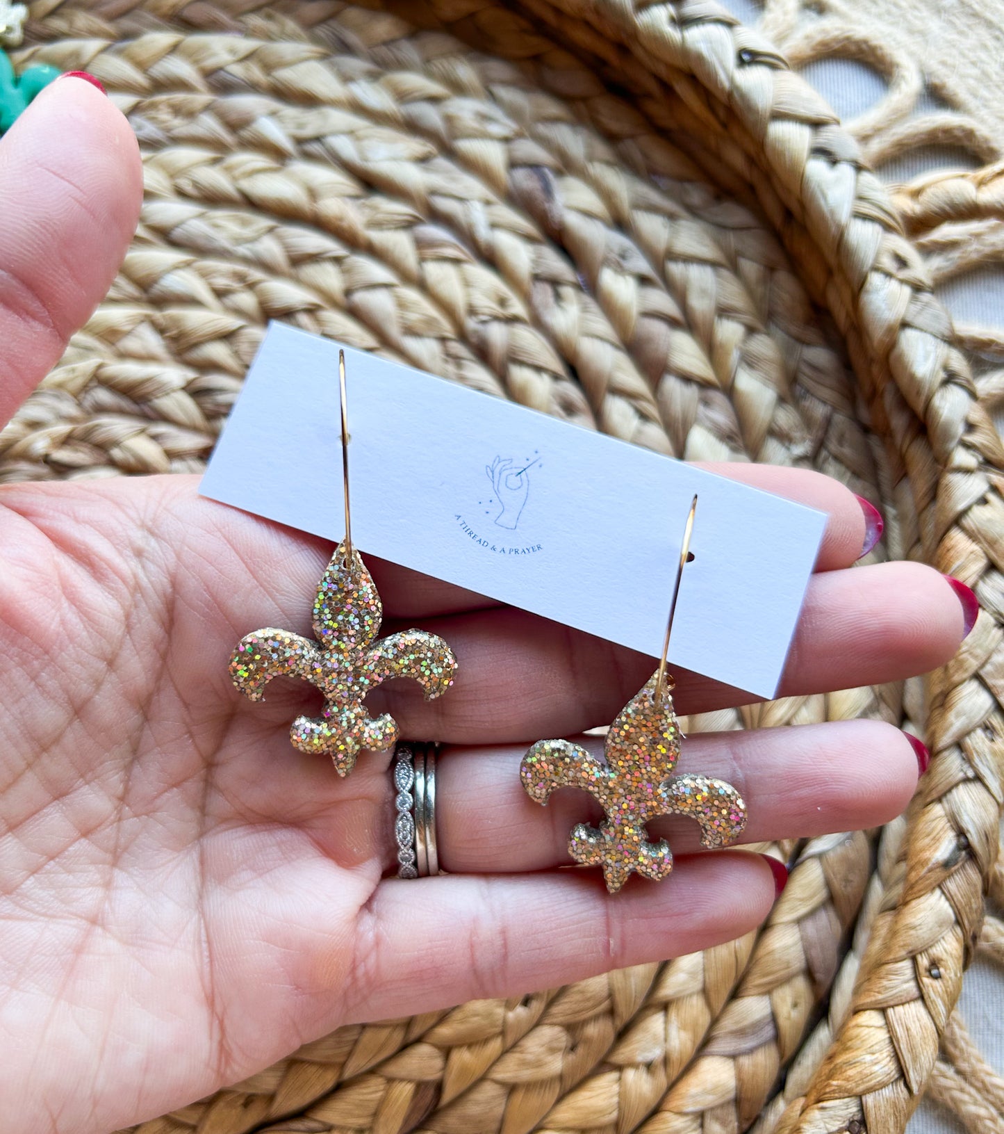 It's time to Mardi Party Earrings | Mardi Gras Styles | Lightweight | Glitter | NOLA | Fleur de Lis