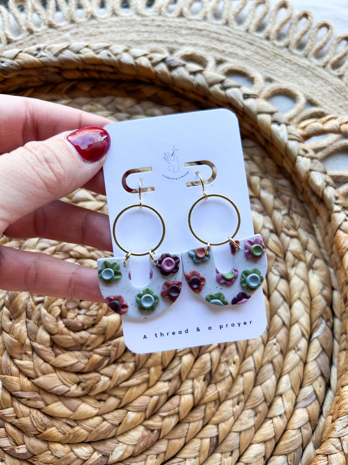 Spring Florals Dainty Clay Earrings | Trendy Styles | Lightweight | Pastels