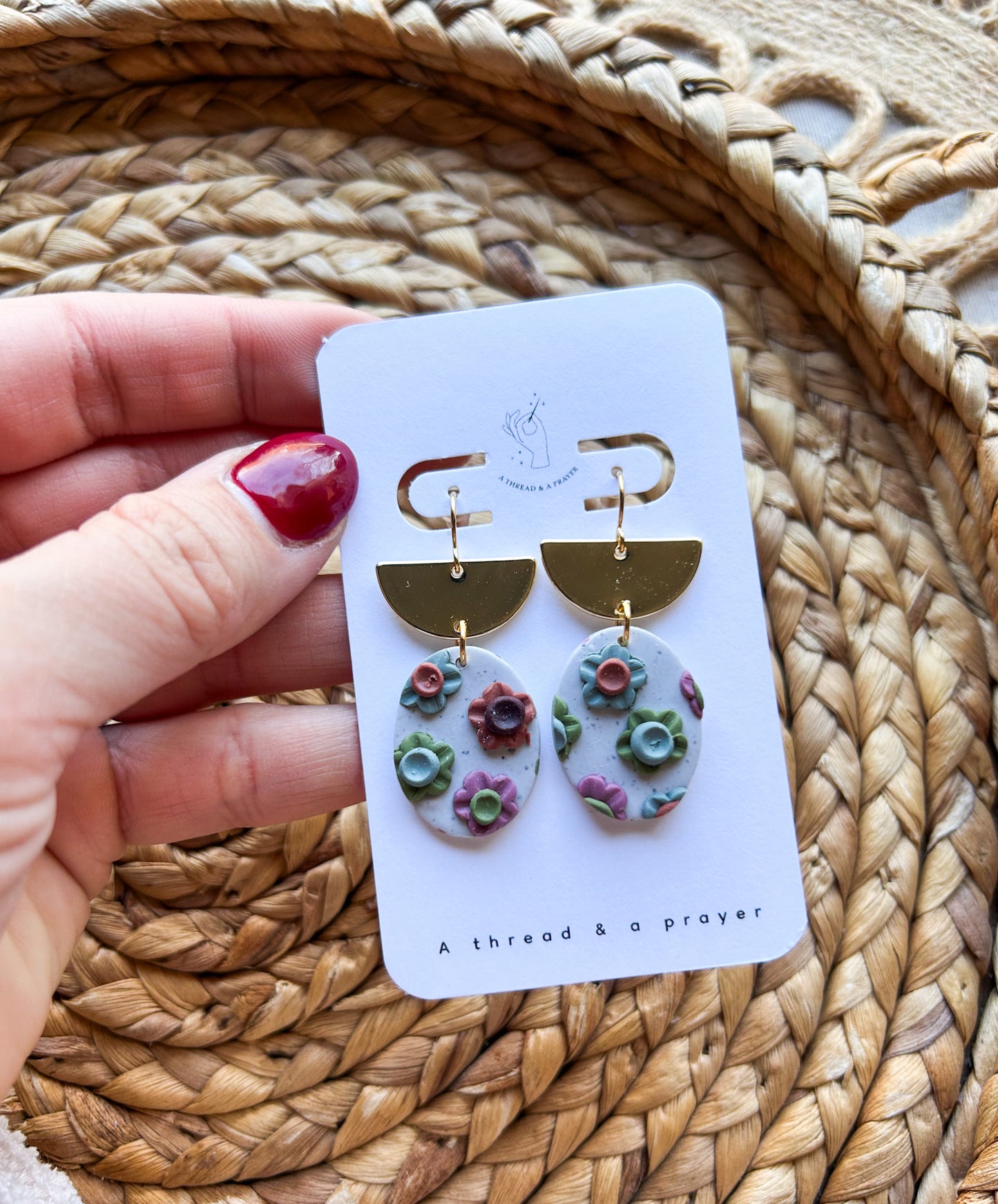 Spring Florals Dainty Clay Earrings | Trendy Styles | Lightweight | Pastels