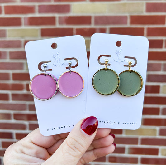 Elevated Stud Clay Earrings | Trendy Styles | Lightweight | Gold or Silver Accents