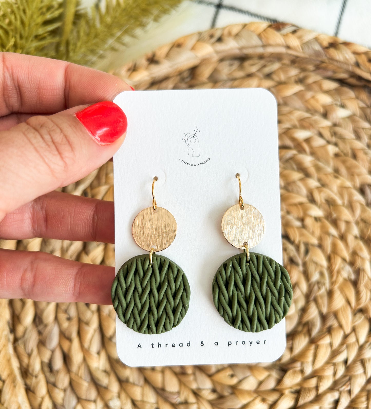 Sweater Knit Style Clay Earrings | Autumn | Fall Clay Earrings | Dainty