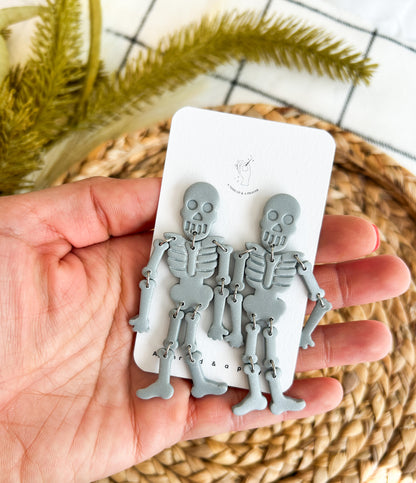 Halloween Dancing Skeletons | Autumn Earrings | Spooky Skellies | Dangle Earrings | Lightweight