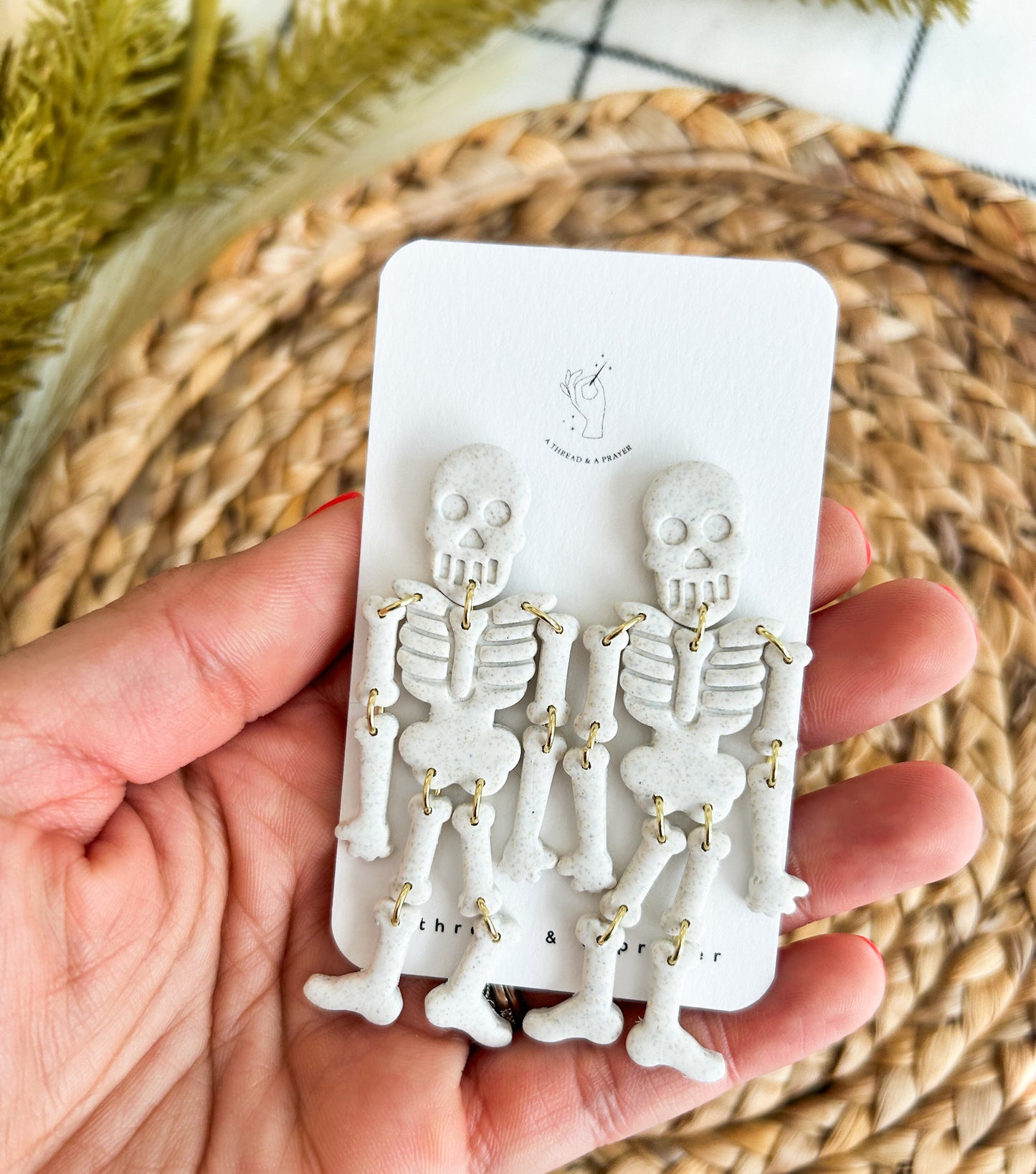 Halloween Dancing Skeletons | Autumn Earrings | Spooky Skellies | Dangle Earrings | Lightweight