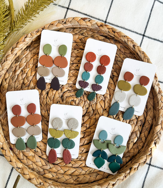 Autumn Clay Earrings | Everyday Style | Gift-able | Boho Colors | Lightweight