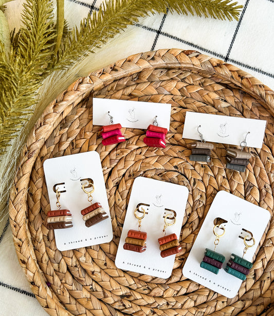 Stack of Novels Book Earrings | Library Book Stack | Reading is Fun | Library Earrings | Book Earrings (Copy)