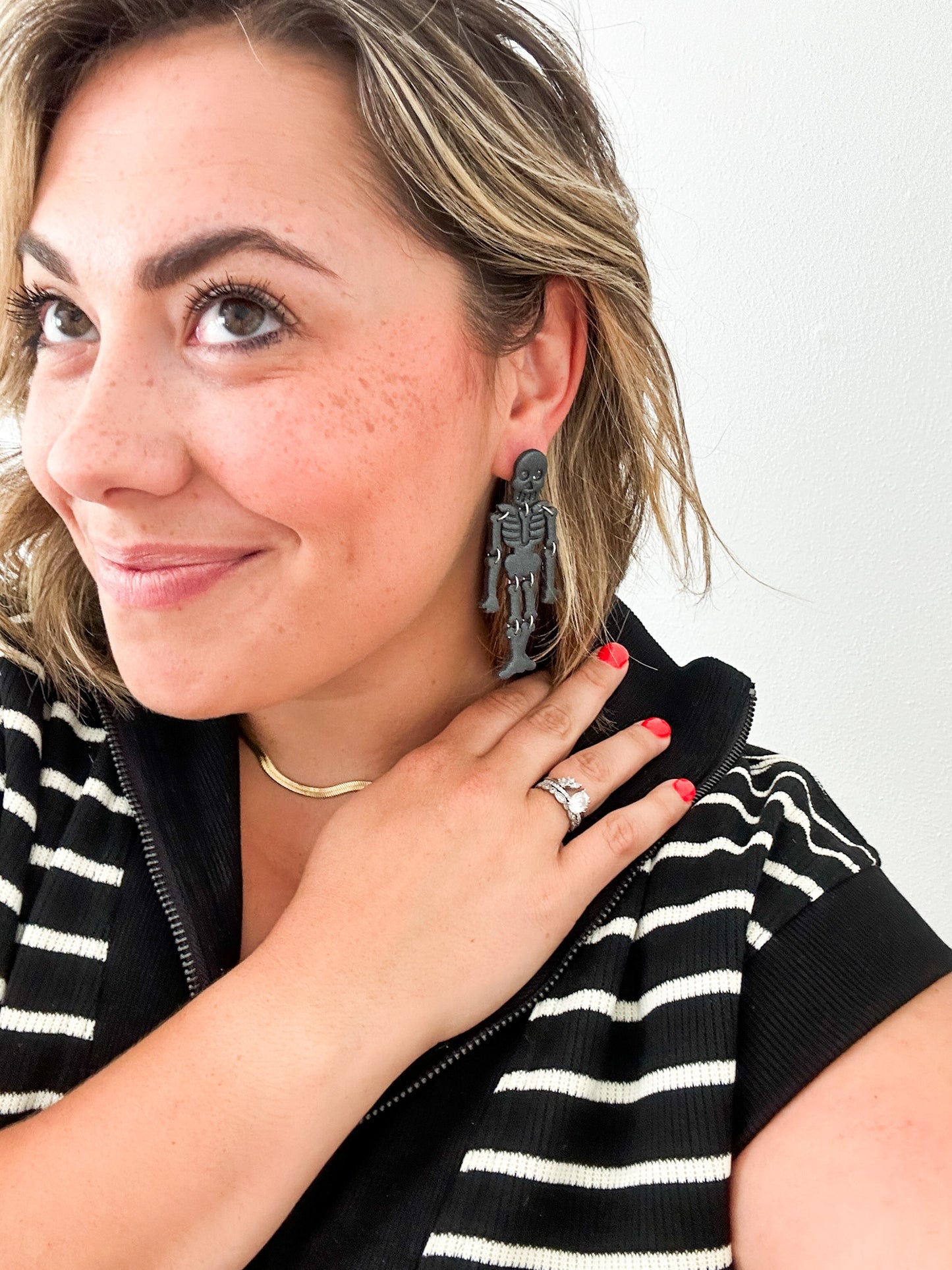 Halloween Dancing Skeletons | Autumn Earrings | Spooky Skellies | Dangle Earrings | Lightweight