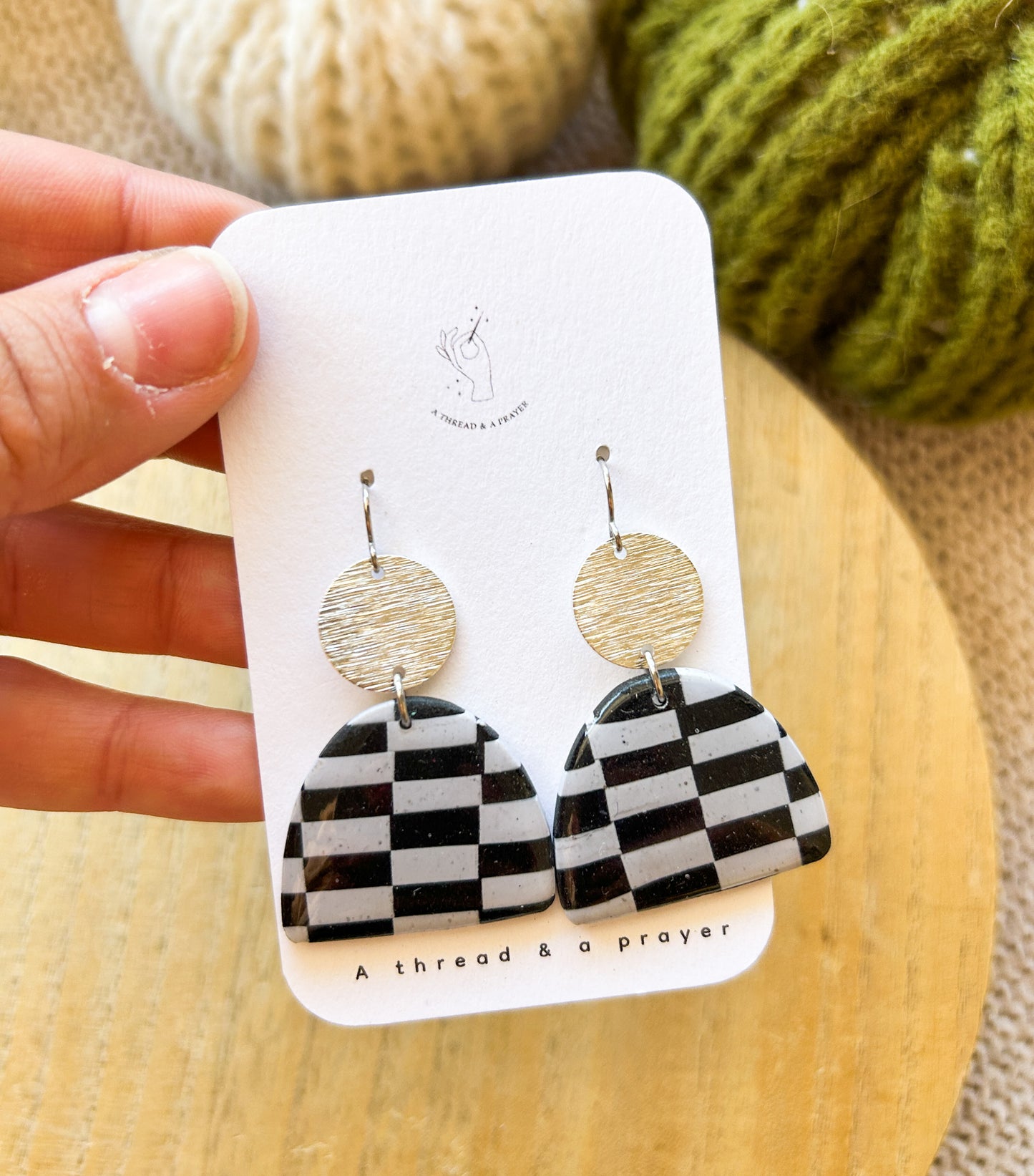 Vans Inspired Clay Earrings | Abstract Earrings | Autumn Jewelry | Handmade Earrings | Fall Styles