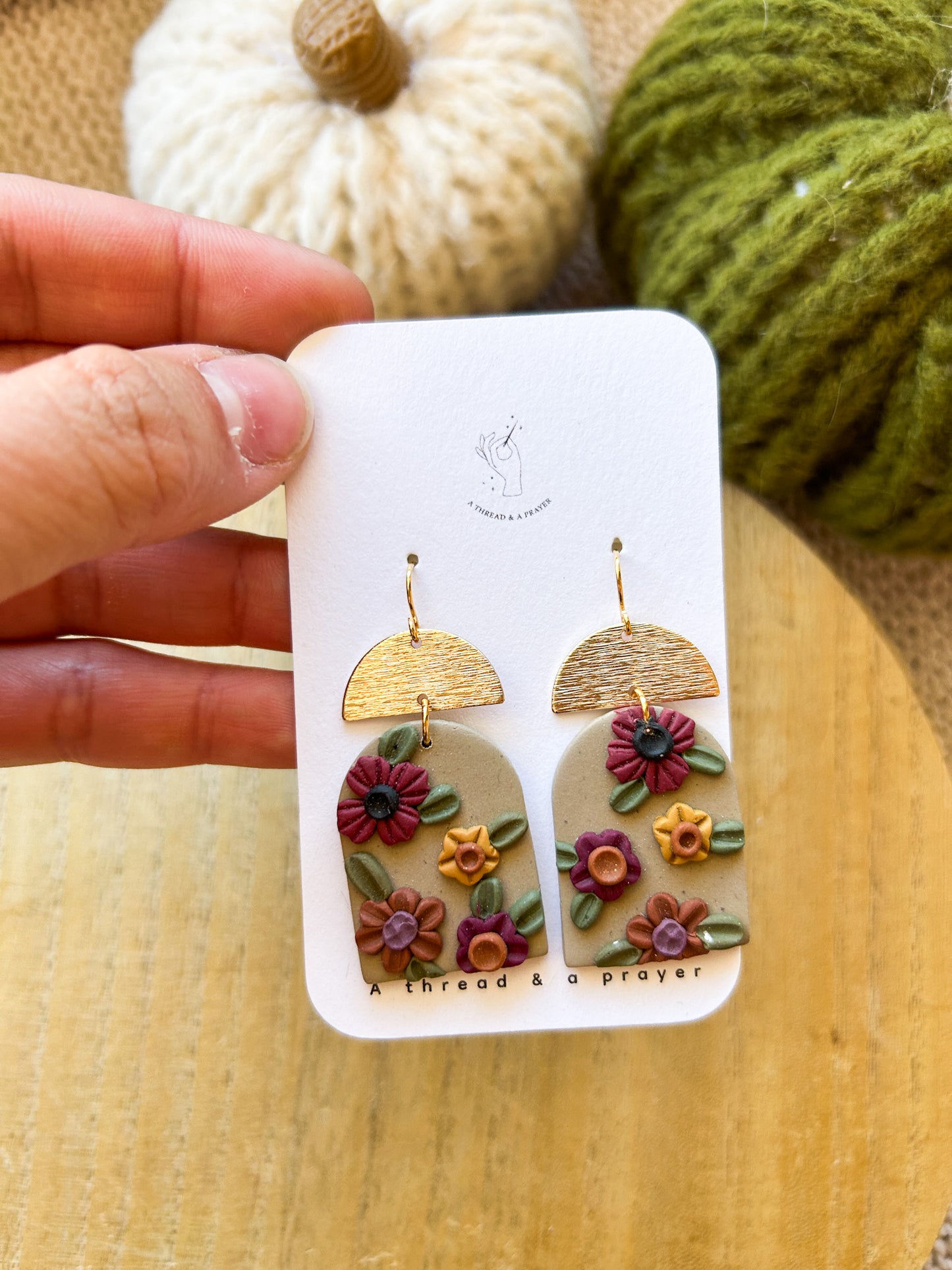 Dainty Floral Dangles | Abstract Earrings | Autumn Jewelry | Handmade Earrings | Fall Styles