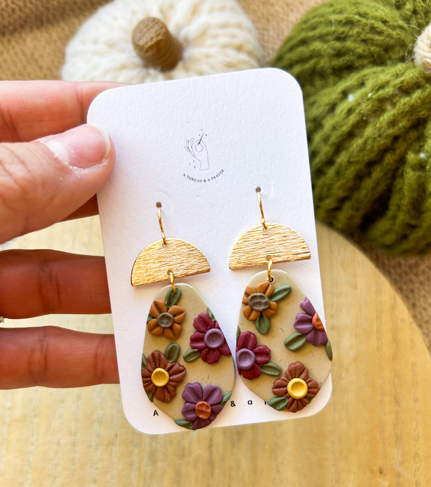 Dainty Floral Dangles | Abstract Earrings | Autumn Jewelry | Handmade Earrings | Fall Styles