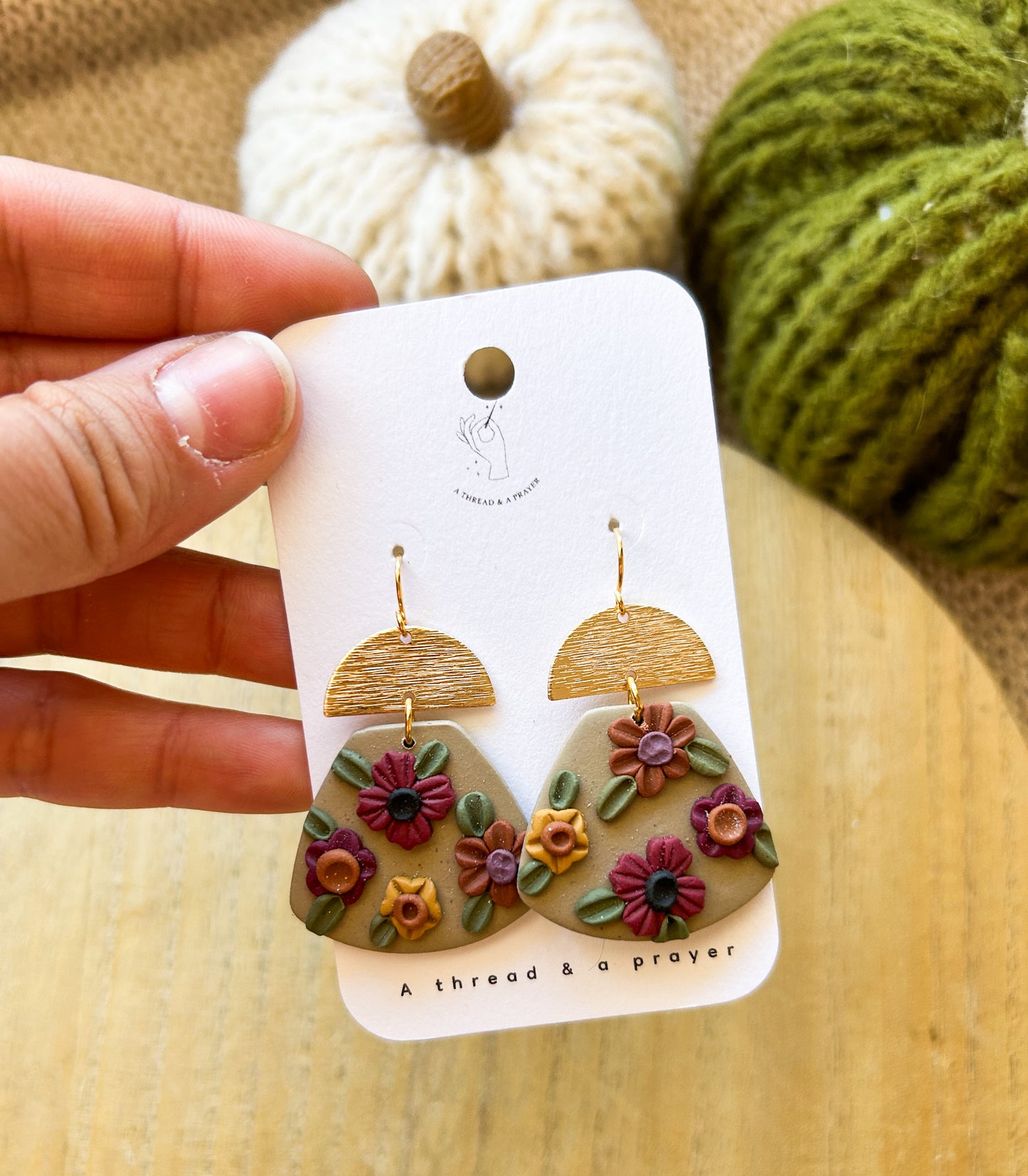 Dainty Floral Dangles | Abstract Earrings | Autumn Jewelry | Handmade Earrings | Fall Styles