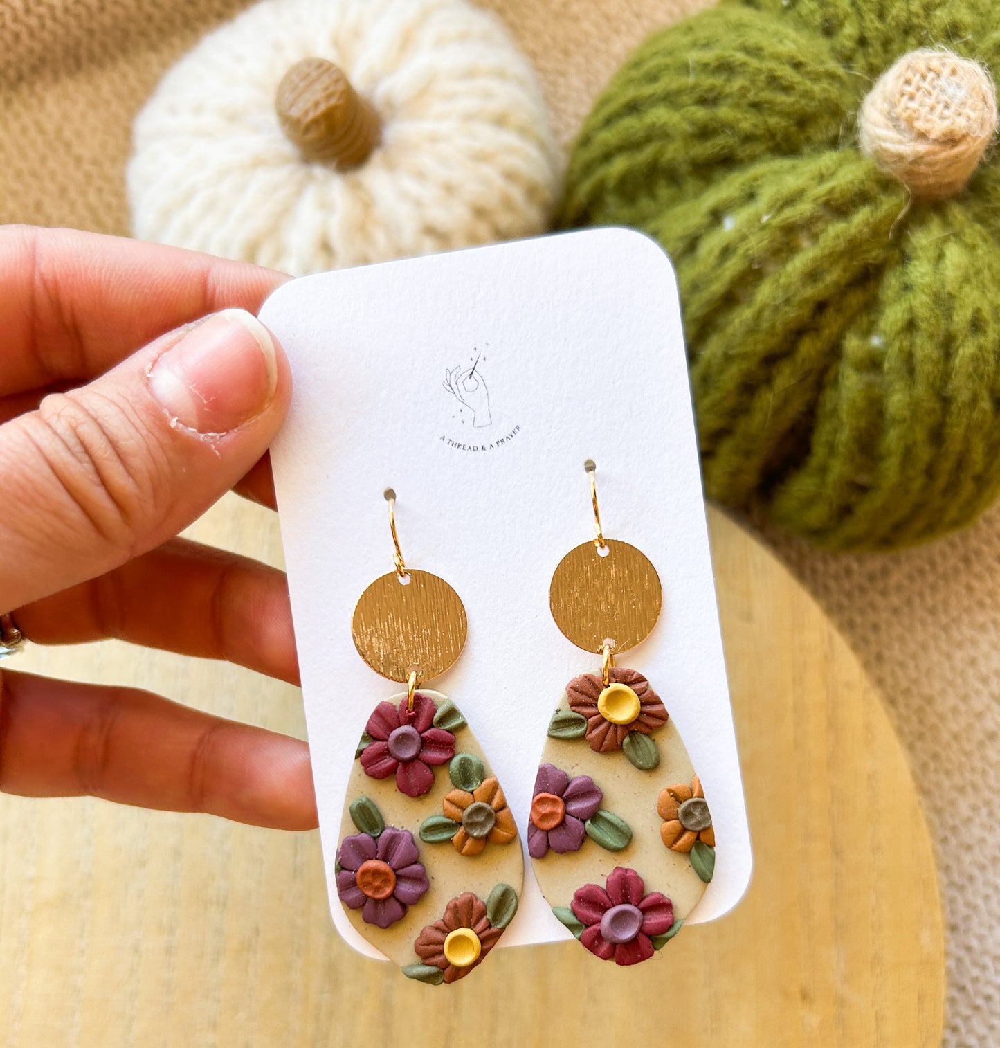 Dainty Floral Dangles | Abstract Earrings | Autumn Jewelry | Handmade Earrings | Fall Styles