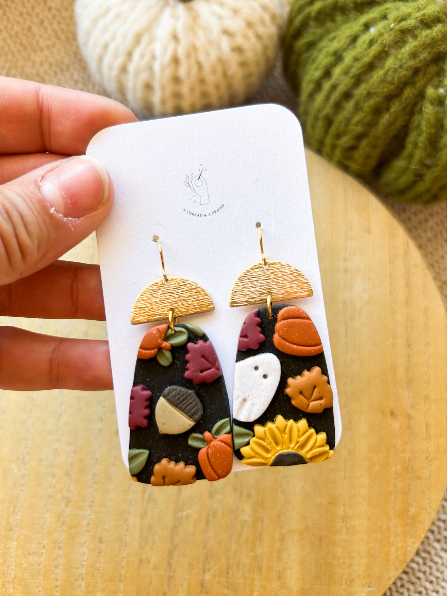 Spooky Season Halloween Dangles | Abstract Earrings | Autumn Jewelry | Handmade Earrings | Fall Styles