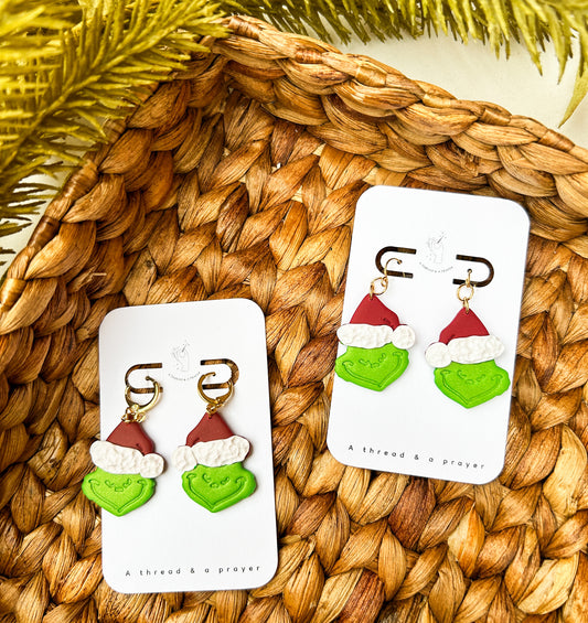 Don't be a GRINCH Earrings | Winter Styles | Christmas | Stocking Stuffer Ideas | Dangle Earrings | Lightweight
