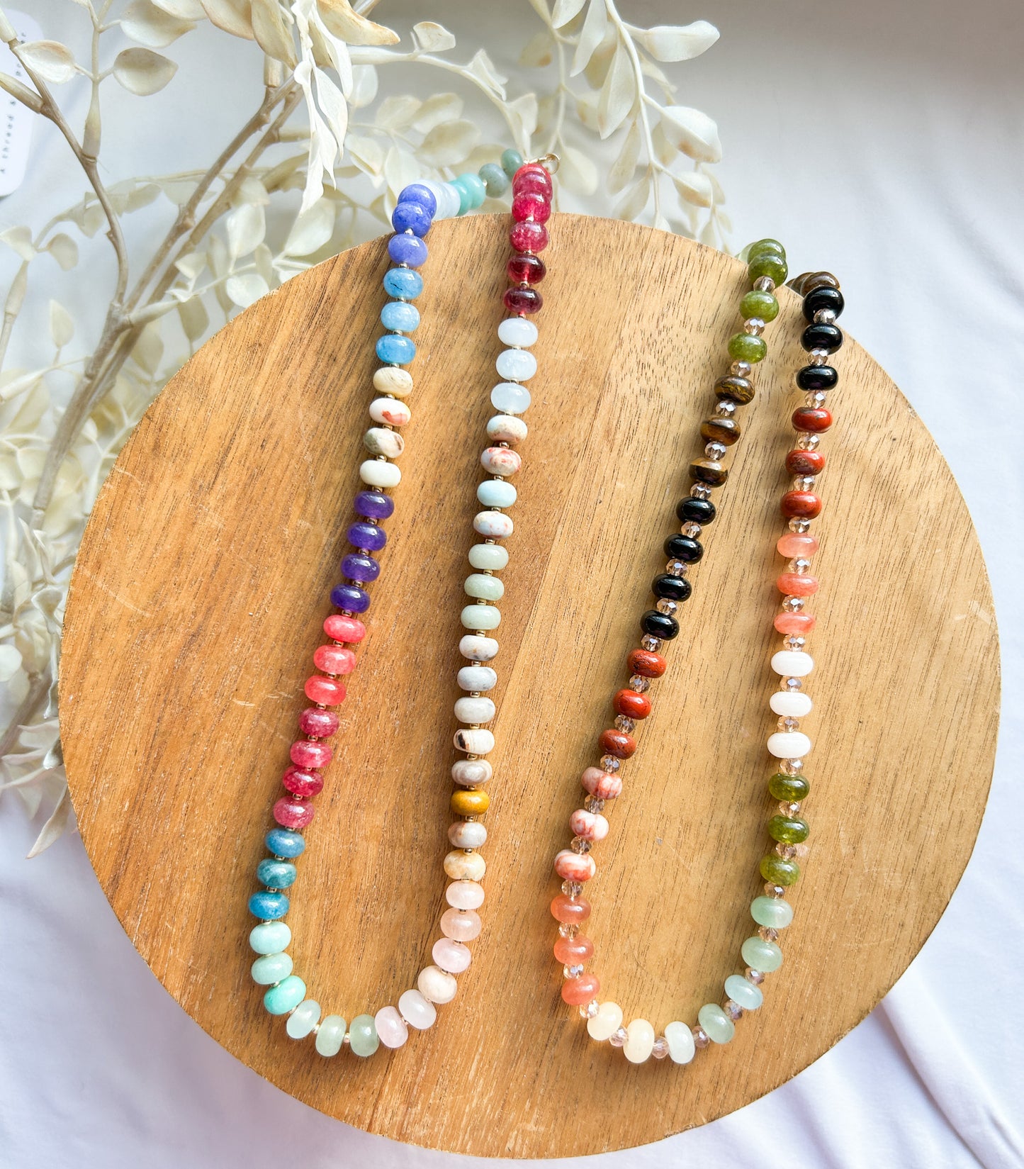 Flirty and Fun Chunky Necklaces | Rondelle Beads | Neutral Style |  Stacking Jewelry | Layering Necklace | Winter Jewelry