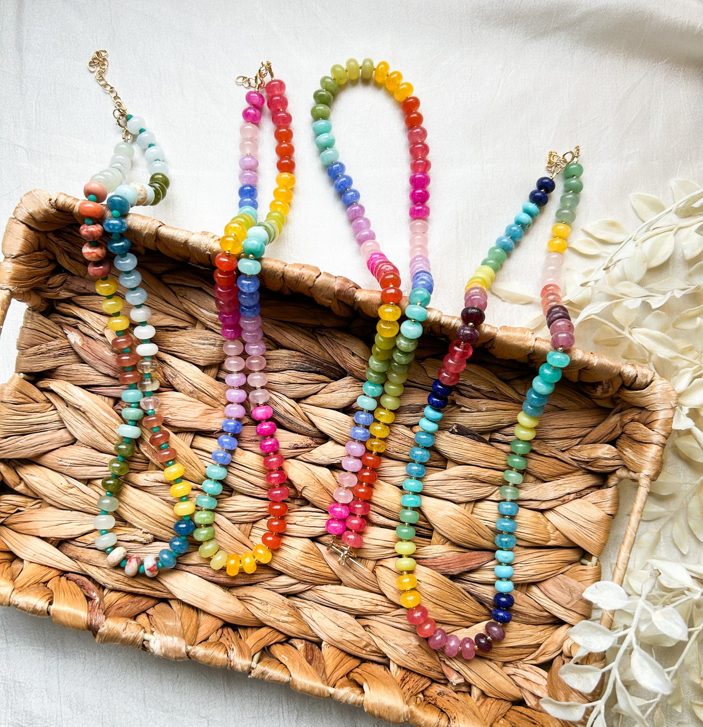 Bright & Joyful Colorful Necklaces | Rondelle Beads | Candy Style |  Stacking Jewelry | Layering Necklace | Giftable | Gifts for Her