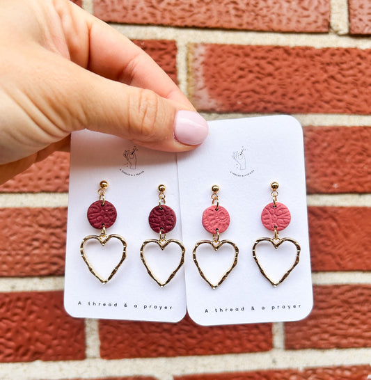 Heartfelt Charms Earrings – Lightweight Polymer Clay Hearts for Everyday Whimsy