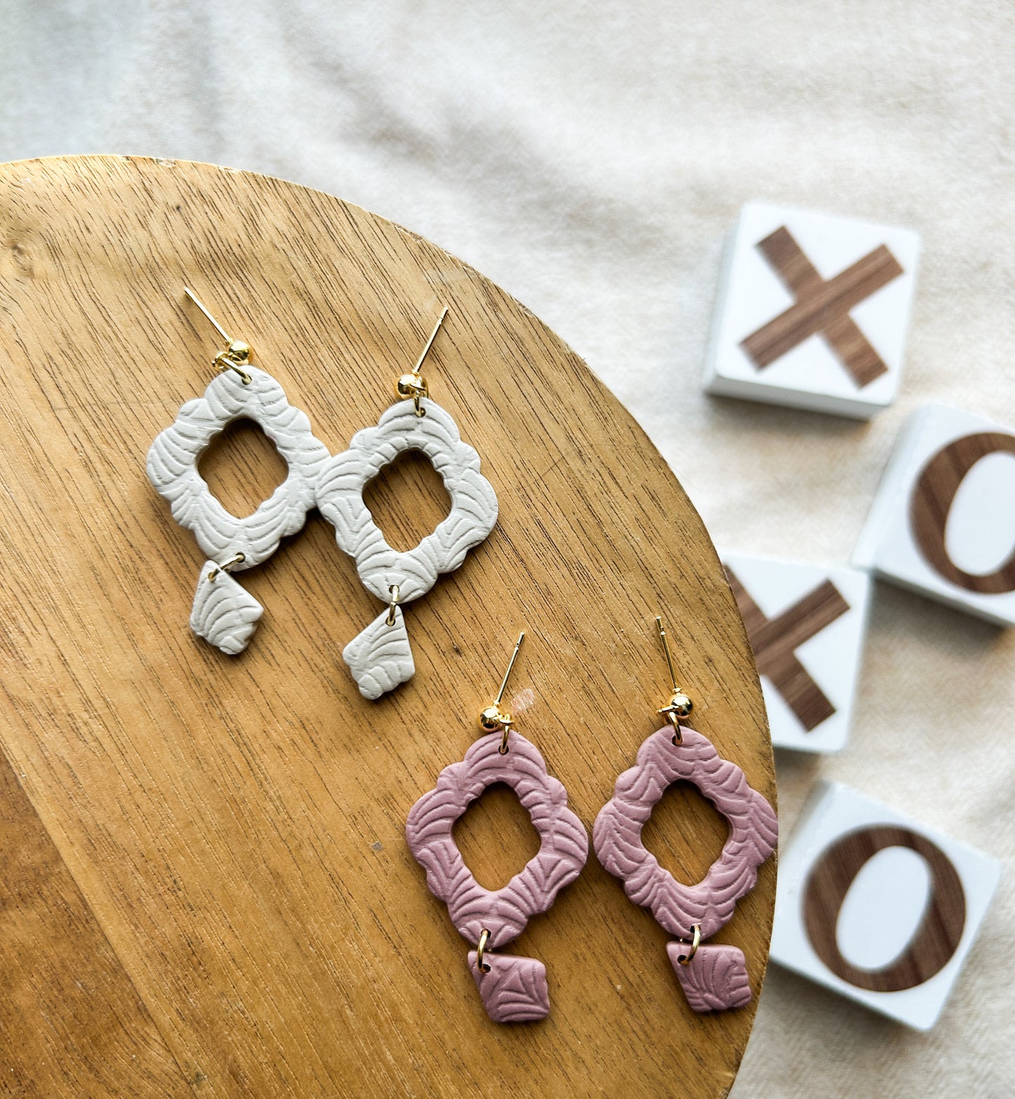 Dainty and Cute Textured Dangle Earrings