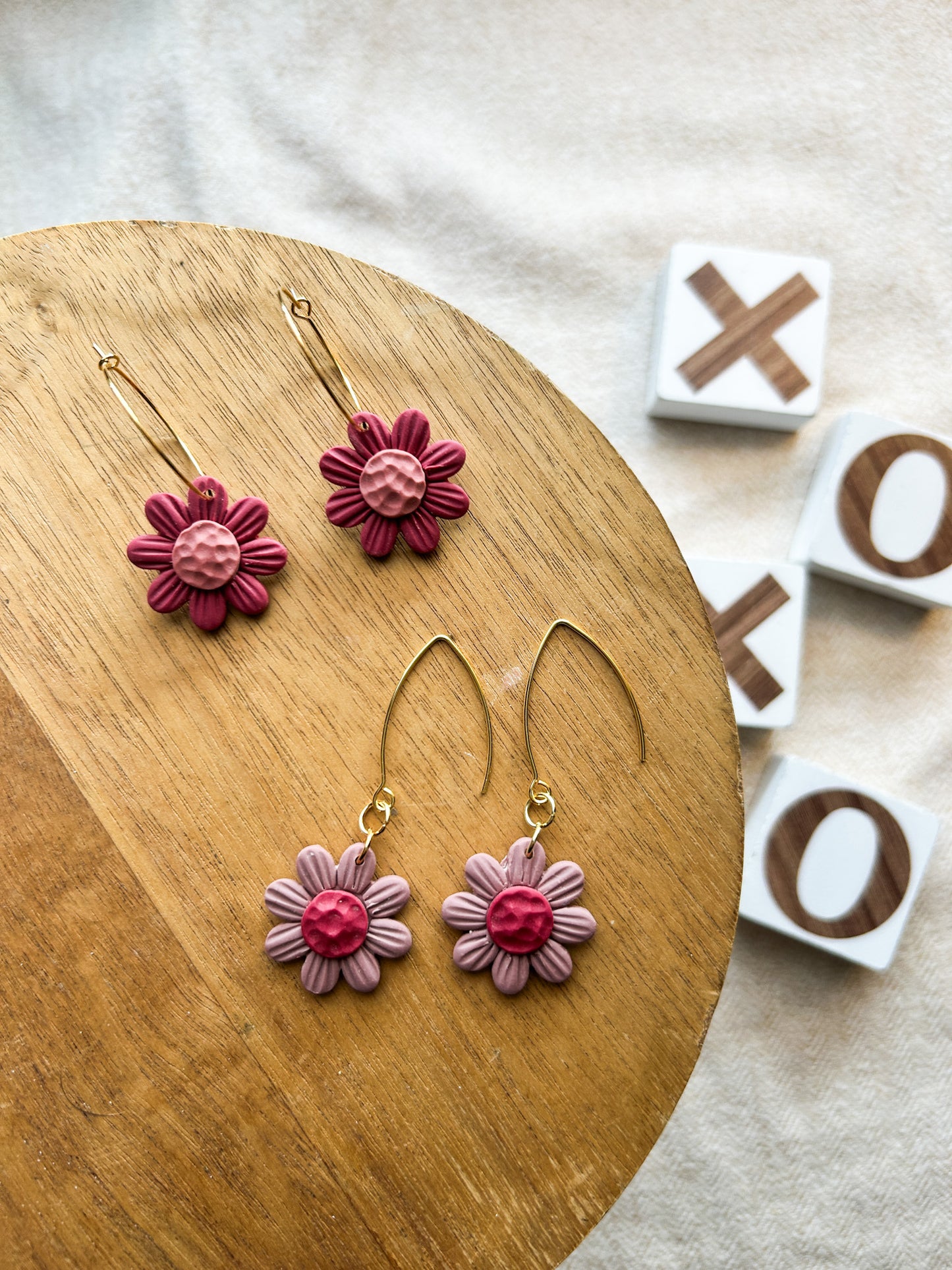 Spring Florals - Small Flower Clay Earrings