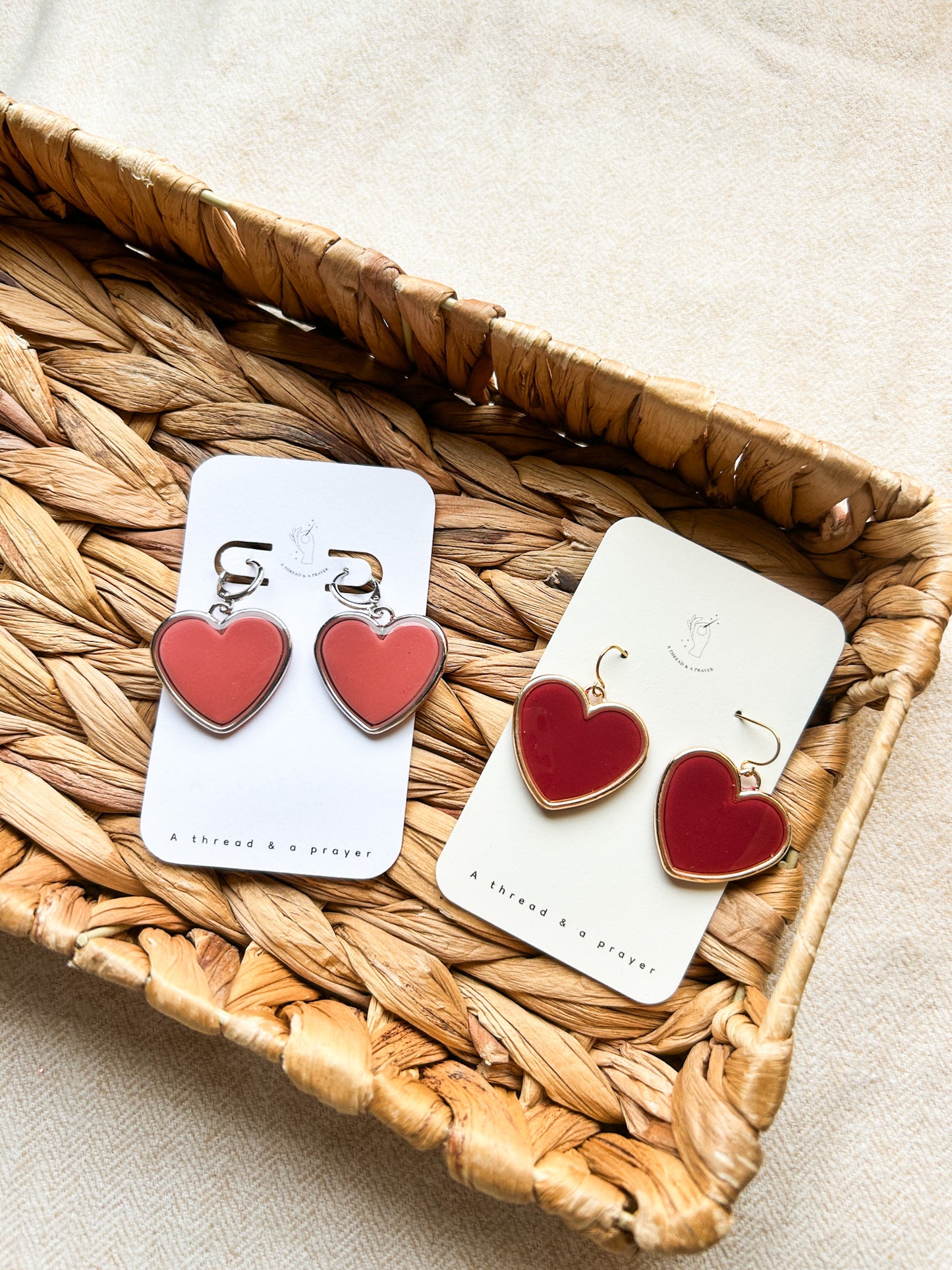 Shiny Hearts Valentine's Day Earrings