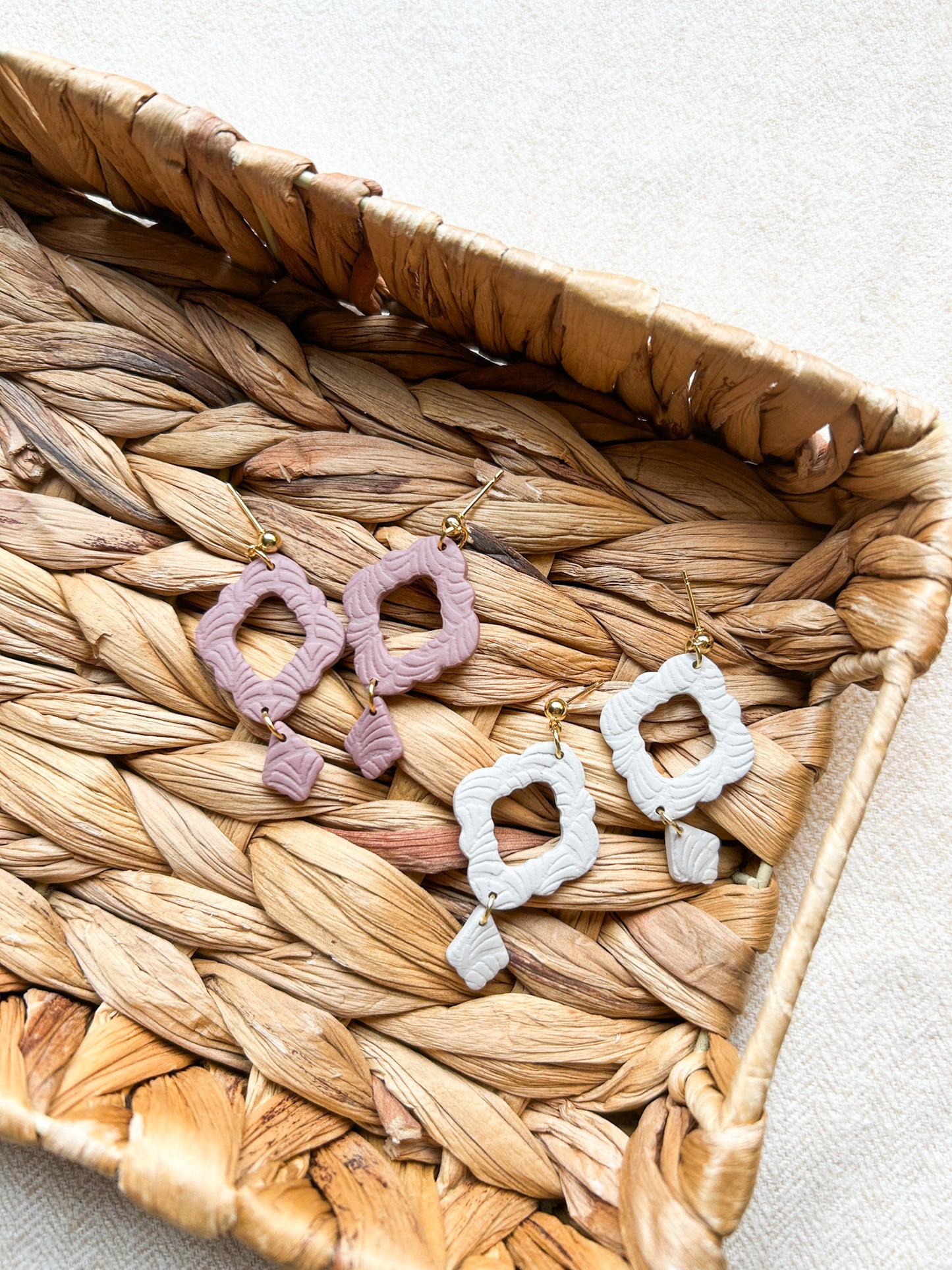 Dainty and Cute Textured Dangle Earrings