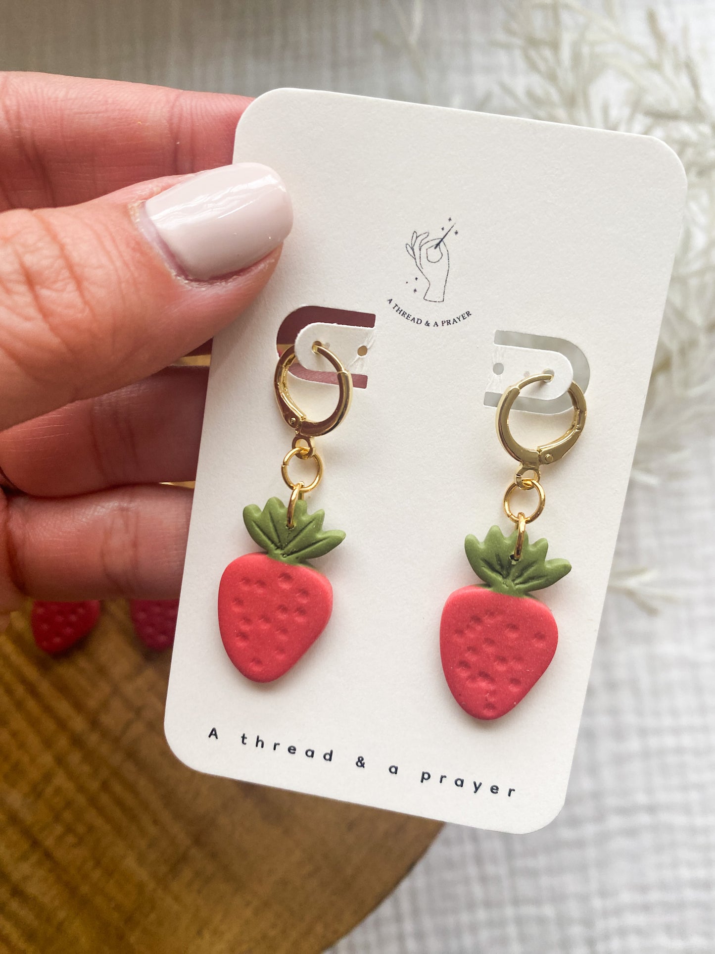 Strawberry Dreams Clay Earrings | Fruit Earrings | Summer Earrings | Lightweight
