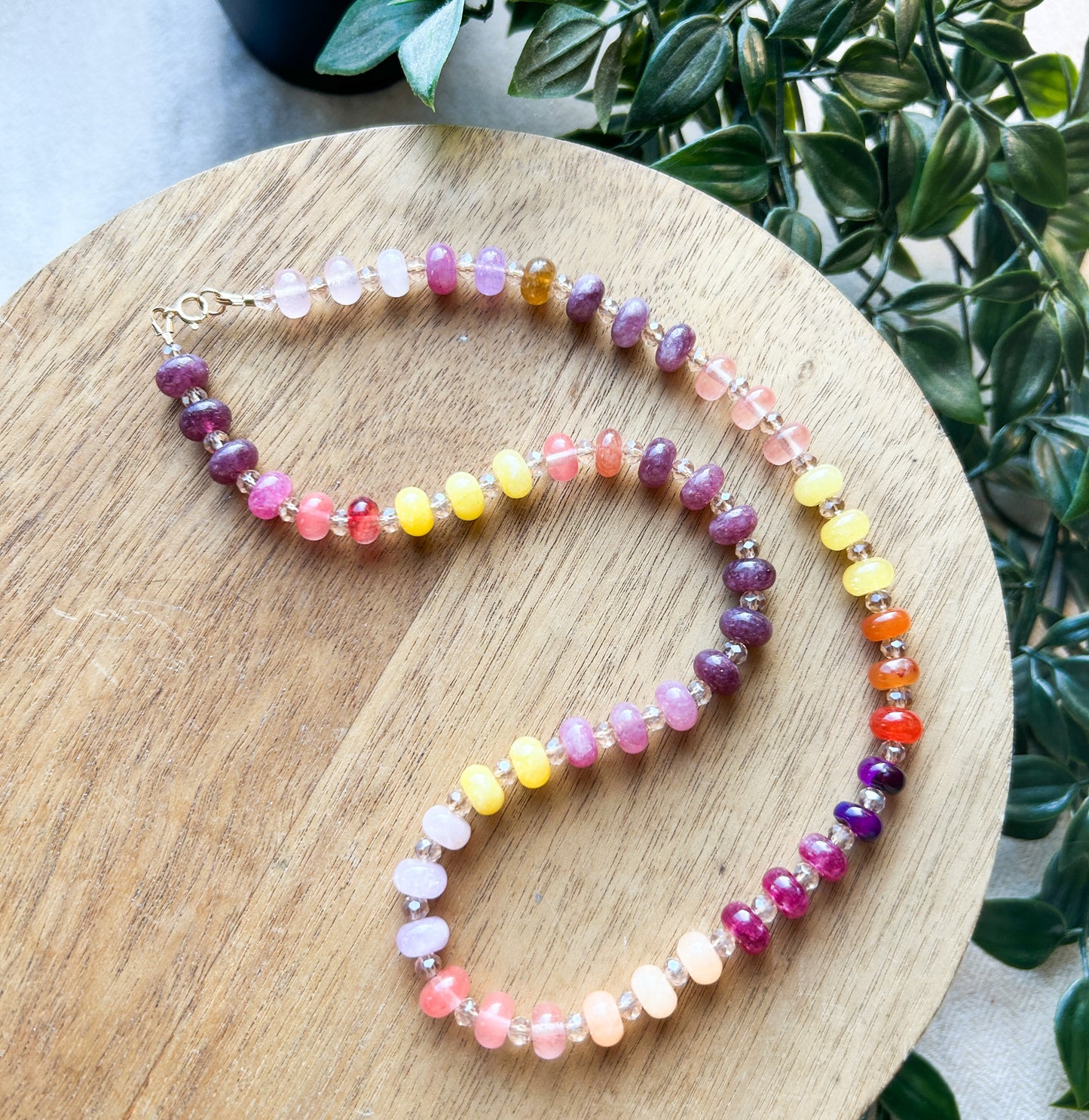 Springtime Colors Chunky Trend Necklaces | Rondelle Beads | Colorful Style |  Stacking Jewelry | Layering Necklace | Spring