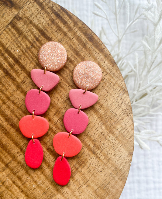 Sparkle and Pink Girly Party Earrings | Summer Colors | Summer | Party Earrings | Bachelorette Earrings