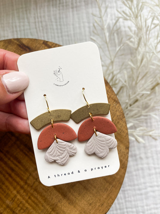 Shades of Brown Neutral Spring Clay Earrings | Spring Style | Everyday Wear  | Basic Earrings