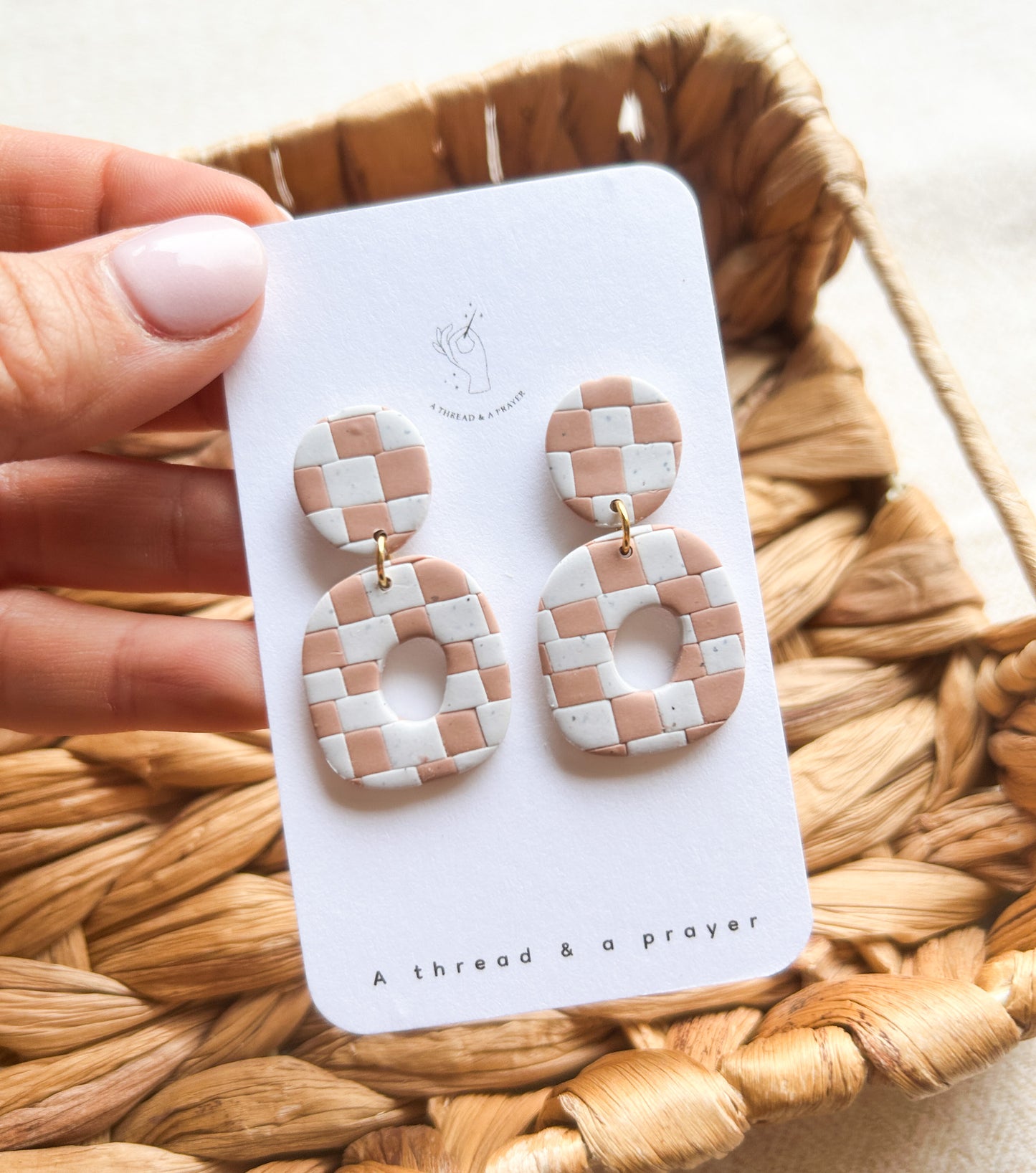 Boho Style Checkered Earrings | Valentine's Day | Abstract Earrings | Winter Jewelry | Handmade Earrings | Spring Style