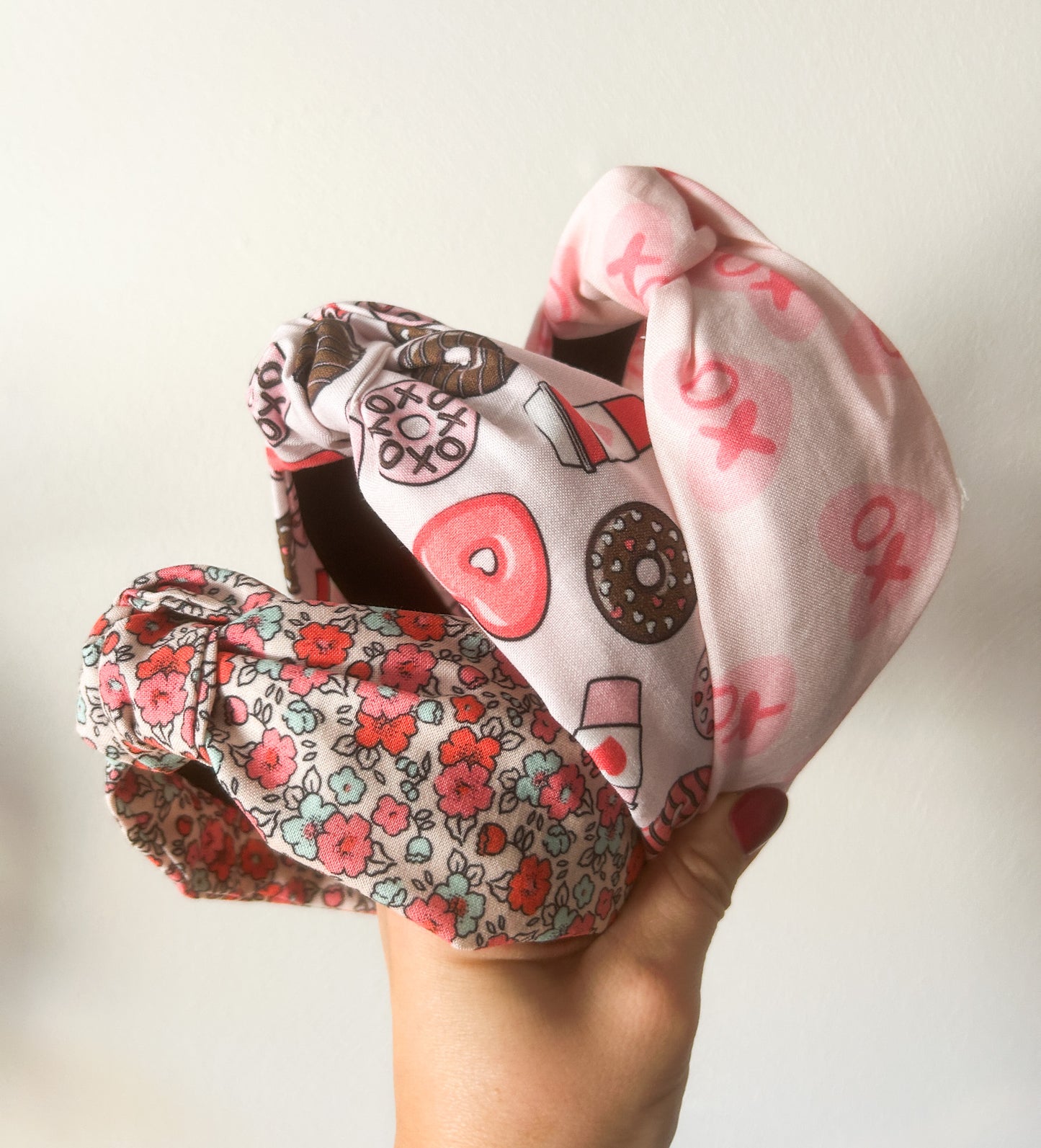 VDay Donuts, XOXO and Florals Top Knot Headbands | Cute Headband | Chunky | Heart Styles | Comfy Headband | Galentine’s