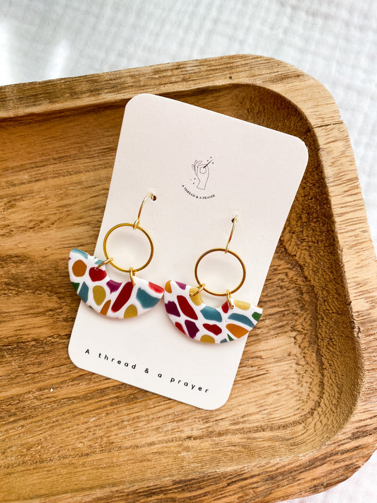 Stained Glass Style Pride Earrings | Fun and Lightweight Pride Earrings | Celebrate Pride Month | Cute Earrings | Clay Earrings