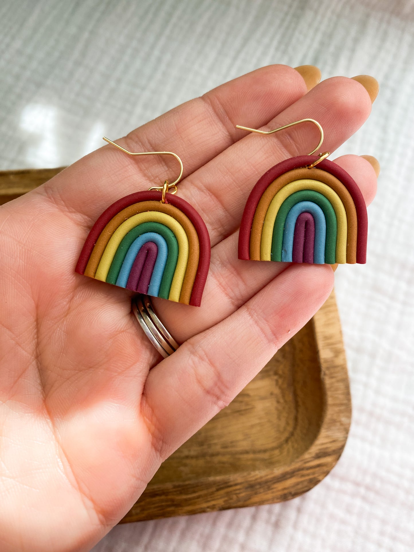 Rainbow Pride Clay Earrings