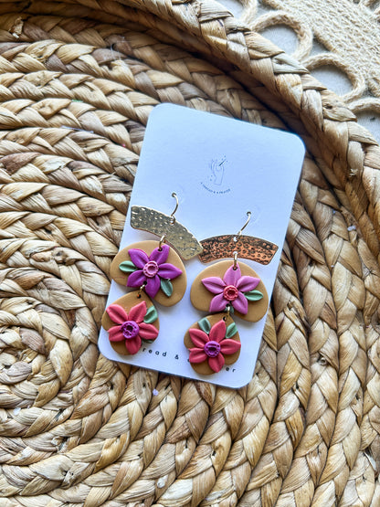 Tropical Vibes Spring Clay Earrings - Trendy, Lightweight Floral Styles