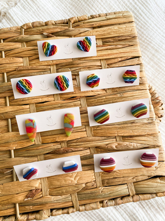 Pride Month Stud Options | Bi Colors | Queer Earrings | Rainbow Colors | Pride Style | Celebrate Love | Lesbian Flag | Pride Flag