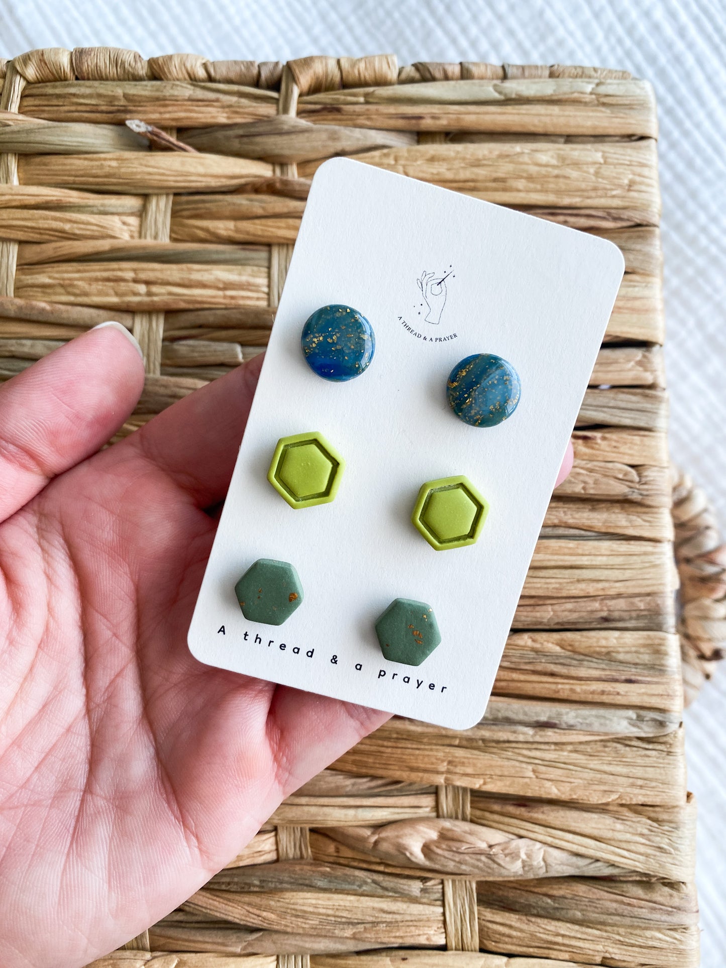 Neon and Funky Stud Pack Earrings | Summer Clay Stud Earrings | Polymer Clay Studs | Lightweight Earrings