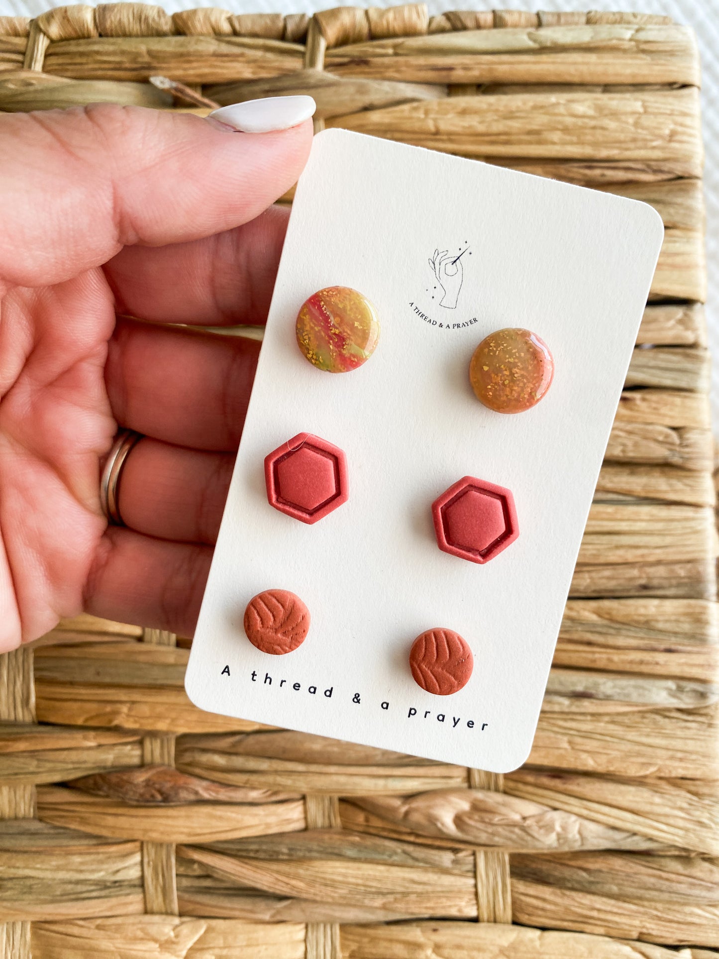Neon and Funky Stud Pack Earrings | Summer Clay Stud Earrings | Polymer Clay Studs | Lightweight Earrings