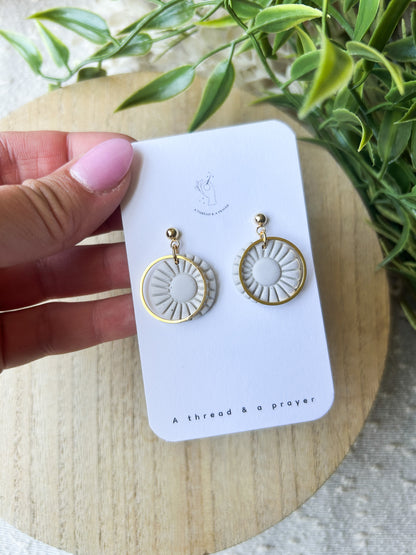Dainty Embossed Clay Earrings - Elevated Stud Styles