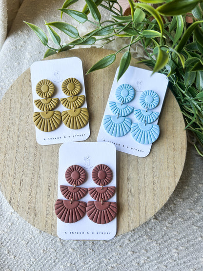 Make a Statement Boho Embossed Clay Earrings | Neutral Earrings | Summer Styles