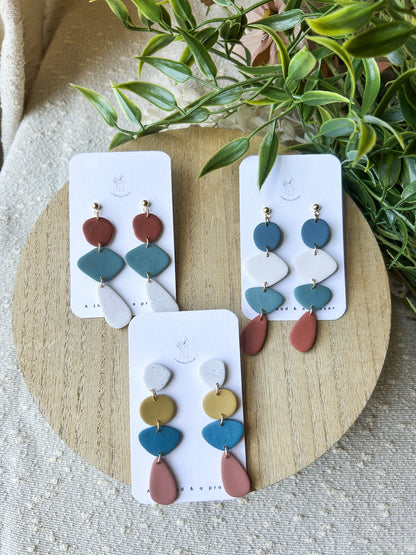 Summer Boho Long Clay Dangle Earrings – Lightweight, Trendy & Easy to Style for Summer