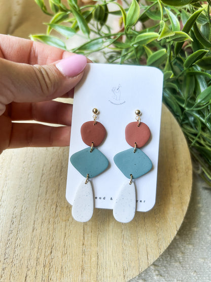 Summer Boho Long Clay Dangle Earrings – Lightweight, Trendy & Easy to Style for Summer