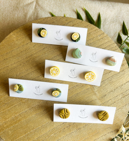 Lemon Stud Earrings | Spring Studs | Floral | Funky Styles | Summer