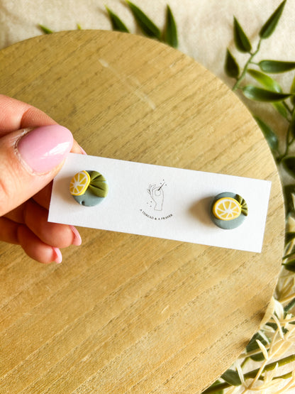 Lemon Stud Earrings | Spring Studs | Floral | Funky Styles | Summer