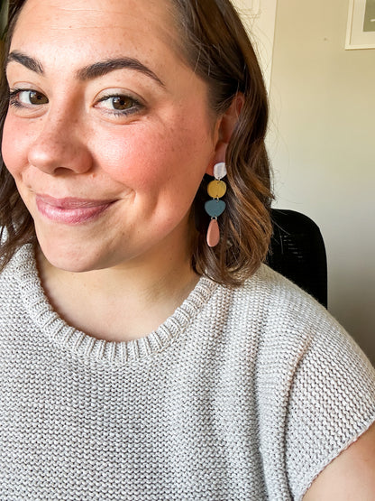 Summer Boho Long Clay Dangle Earrings – Lightweight, Trendy & Easy to Style for Summer
