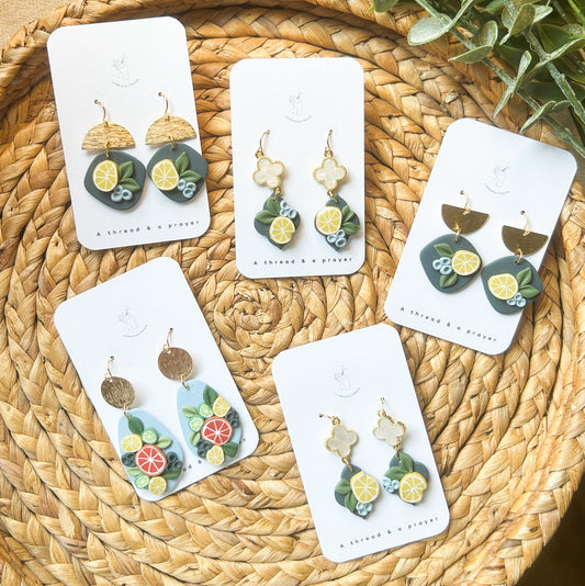 A Slice of Heaven Citrus Dangle Earrings | Summer Earrings | Trendy Styles | Lightweight | Summer Styles