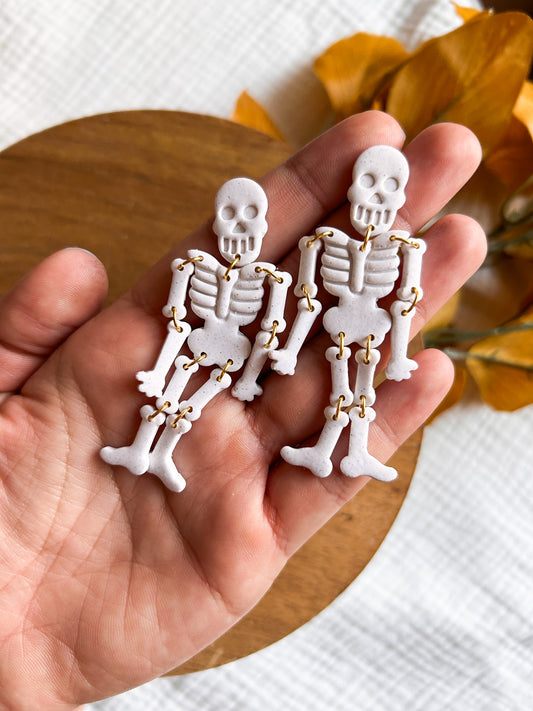 Dancing Skeletons Sparkle Earrings | Halloween Earrings | Spooky | Bold Earrings | Lightweight