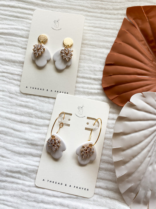 Dainty Bridal Style Earrings | Gold Accents | Bride to Be | Lightweight