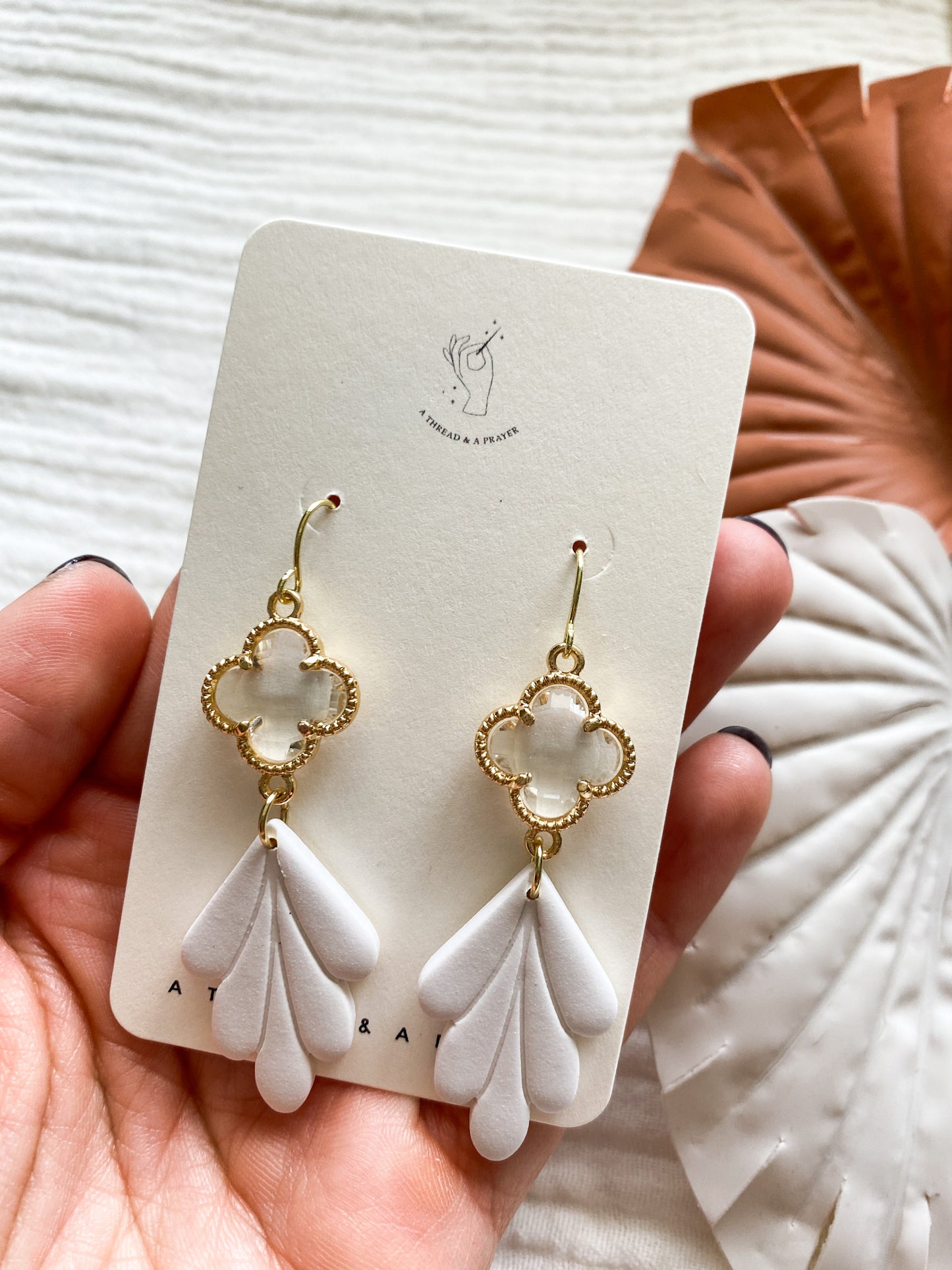 Adorable Bridal Style Earrings | Gold Accents | Bride to Be | Lightweight