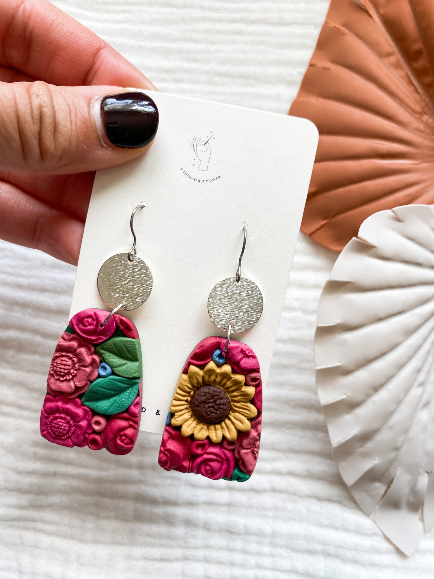 Set 1 | Flower Garden Earrings | Dangle Clay Earrings