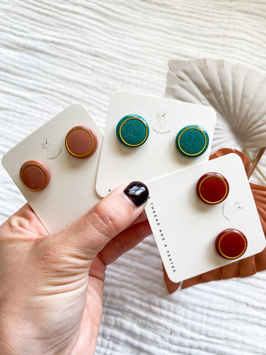 Cute and Shiny Circle Earring Studs